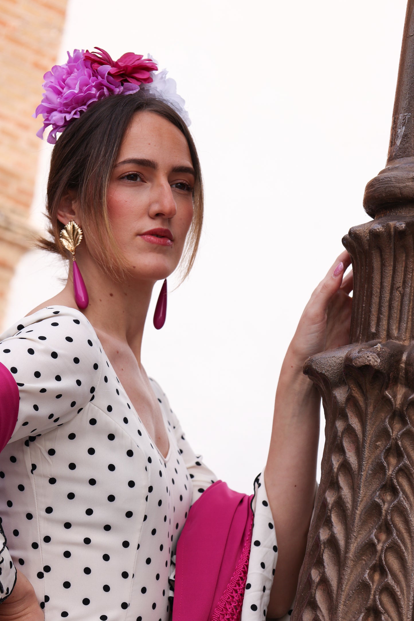 TRAJE FLAMENCA LUNARES BLANCO