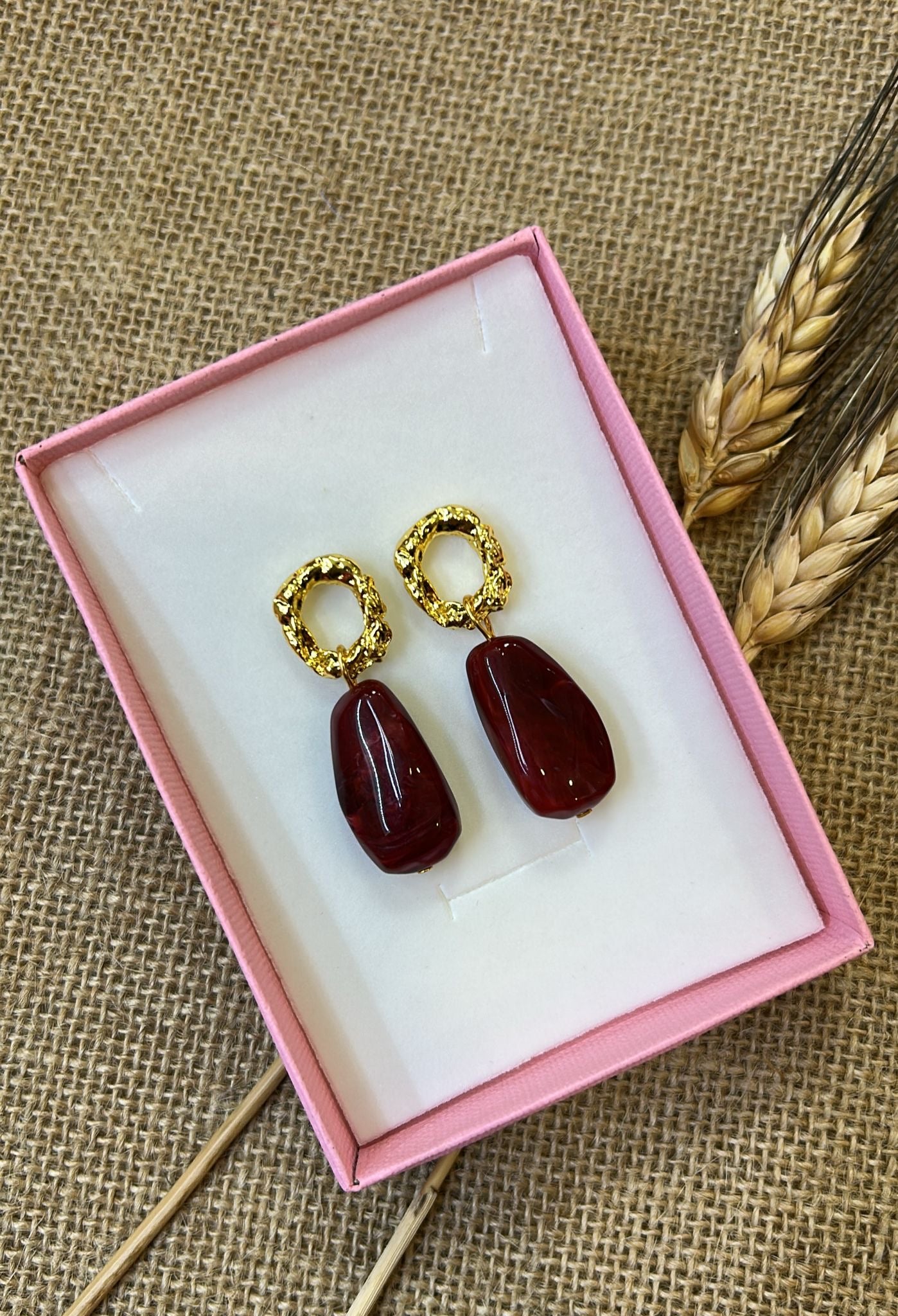 Pendientes flamenca piedra