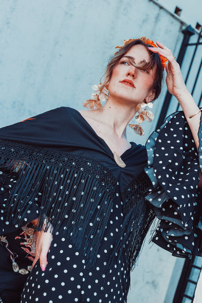 TRAJE FLAMENCA LUNARES NEGRO