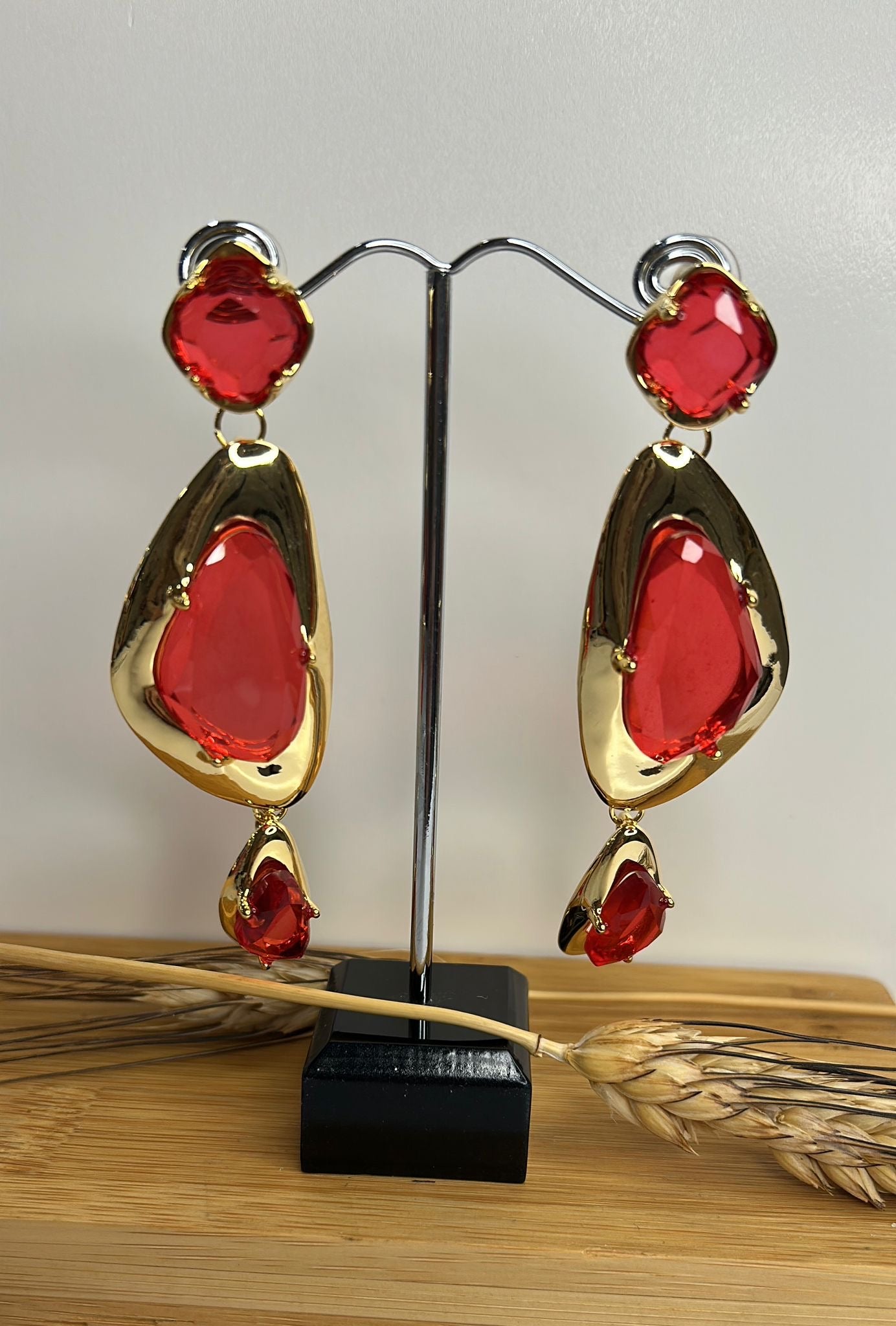 Pendientes flamenca cristal