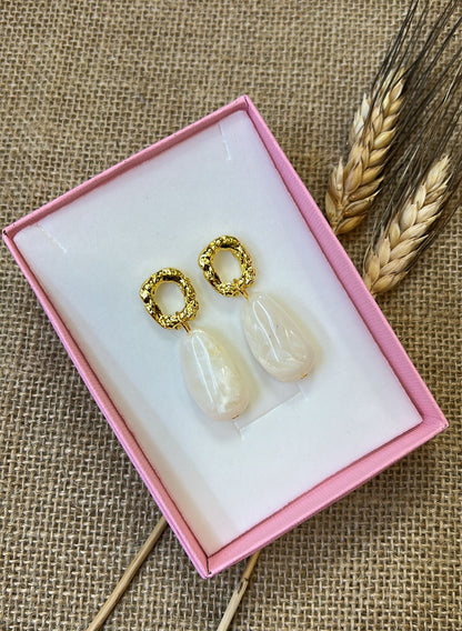 Pendientes flamenca piedra